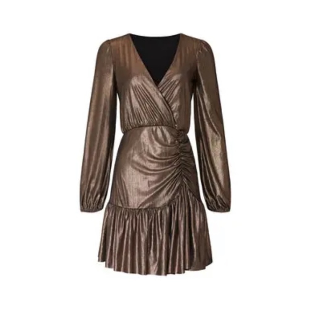 Slate & Willow Metallic Flounce Hem Dress